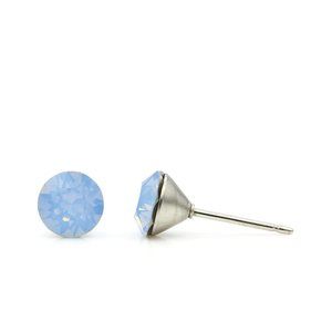 6mm Blue Swarovski Earrings | Small Crystal Studs | Swarovski Blue Opal Studs